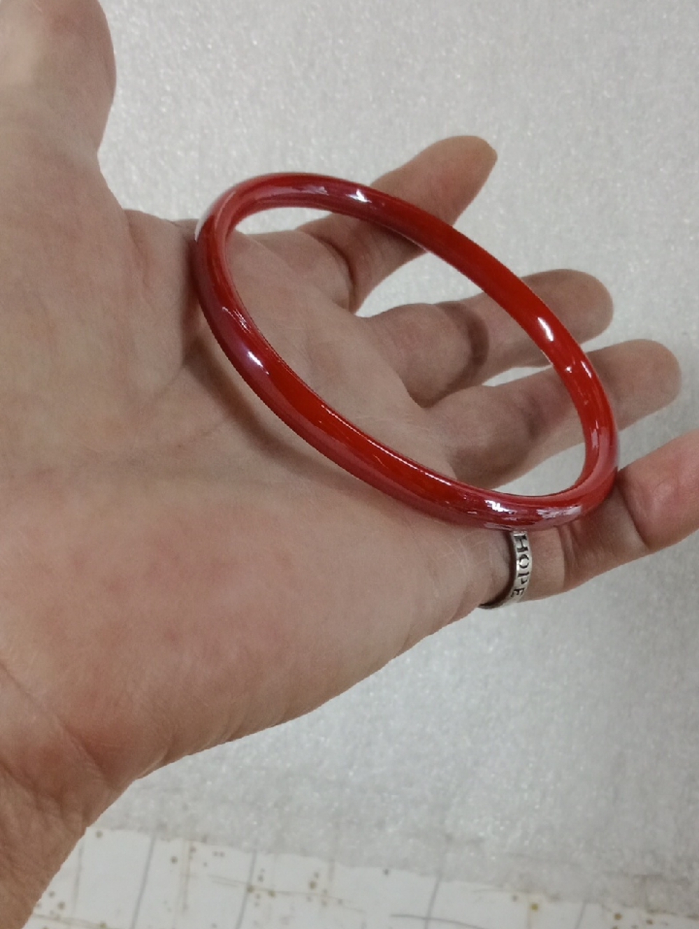 Red Glass Bangle #A460